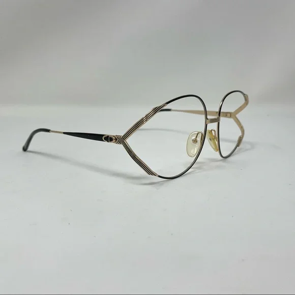 Vintage Christian Dior 2387 49 black gold Sunglasses eyeglasses frame oversized Glasses Christian Dior 2387 Gold-Plated Peach-Colored main image 4